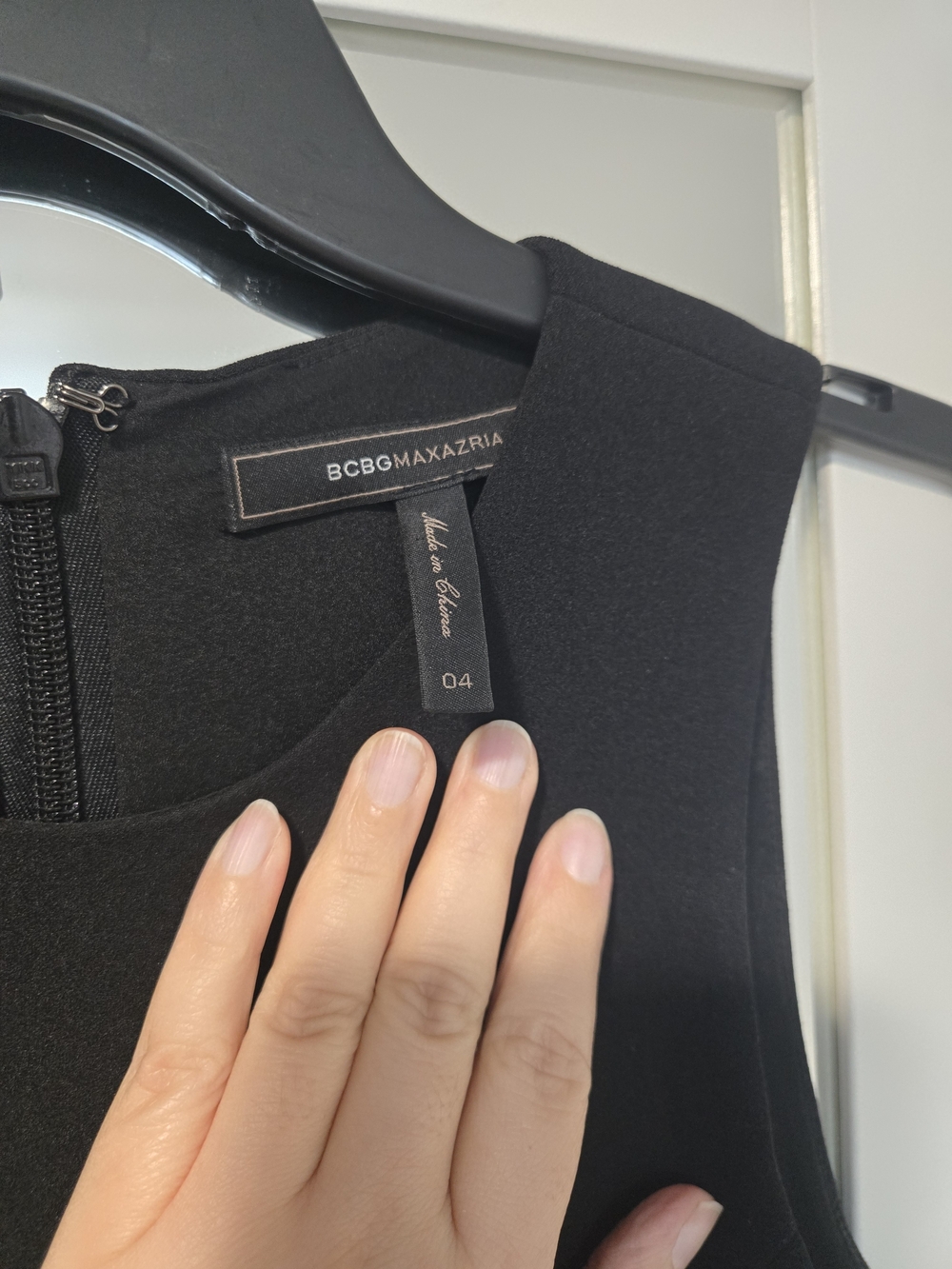 BCBGMaxAzria Black Asymmetrical Lace-Panel Dress - Picture 7 of 13